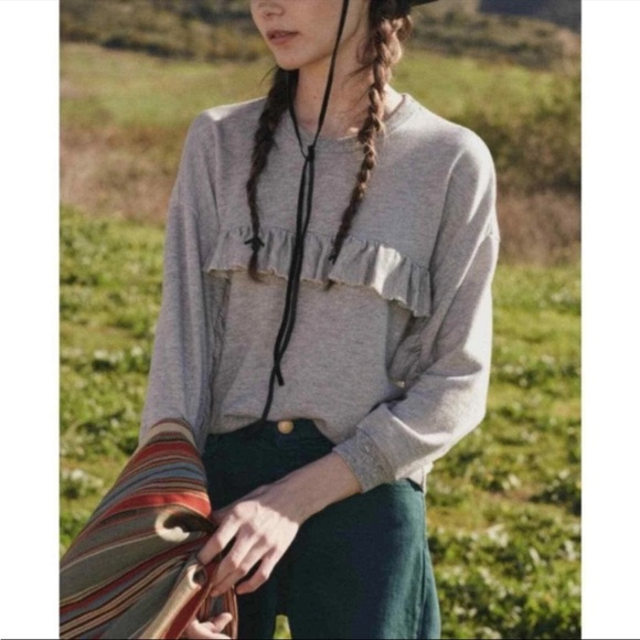 The Great. Ruffle Sweatshirt - Picture 1 of 7